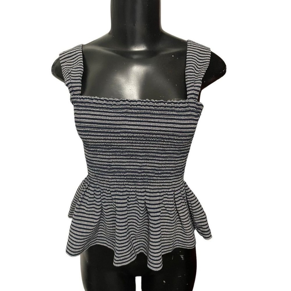 XXS Madewell Texture & Thread Smocked Peplum Tank Top